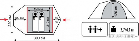 Палатка TRAMP Mountain 2 v2