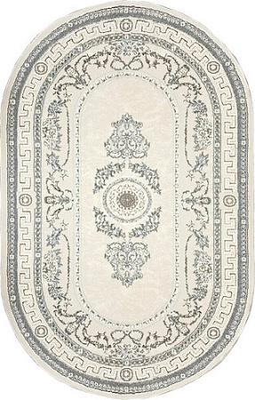 Ковер для жилой комнаты Bossan Rome 1754A-KGRI-BEJ-OVAL 160x230