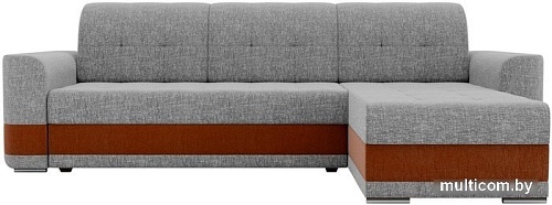 Угловой диван Mebelico Честер 61127 (правый, рогожка, серый/коричневый)