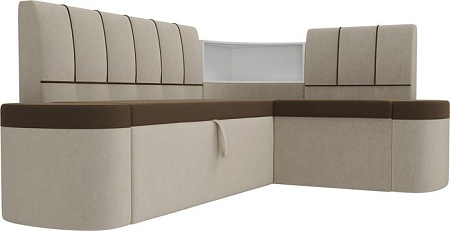 Угловой диван Mebelico Тефида 107521 (правый, коричневый/бежевый)