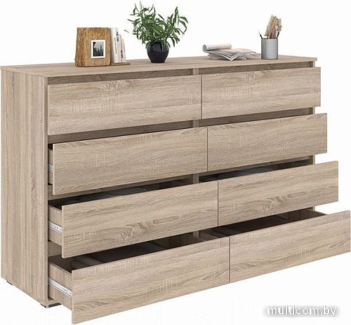 Комод Кортекс-мебель Бари 160 8ш (дуб сонома/дуб сонома/дуб сонома)