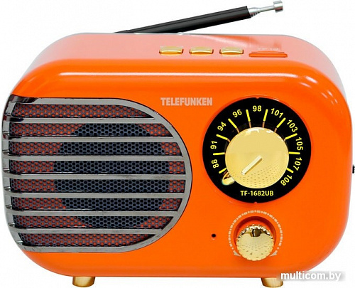 Радиоприемник TELEFUNKEN TF-1682UB (оранжевый/золотистый)