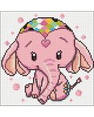 Алмазная мозаика Wizardi Розовый слон 2WD2480