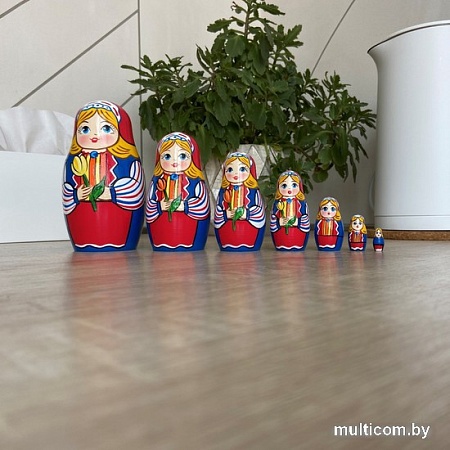 Развивающая игра Брестская Матрешка С тюльпанами в народном голландском костюме (набор 7 шт)