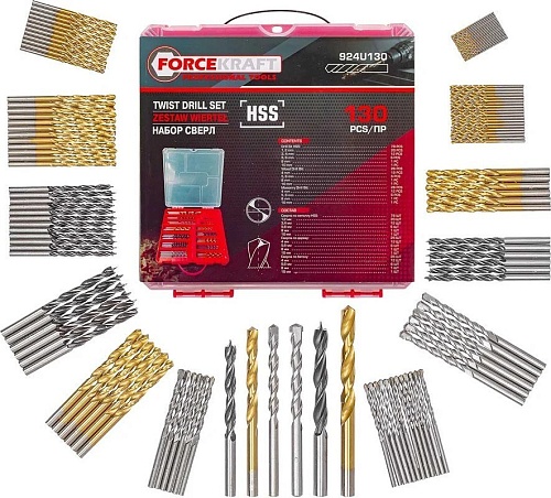 Набор сверл ForceKraft FK-924U130 (60679)