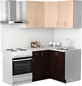 Готовая кухня S-Company Клео лайт 1.2x1.2 правая (венге/дуб молочный)