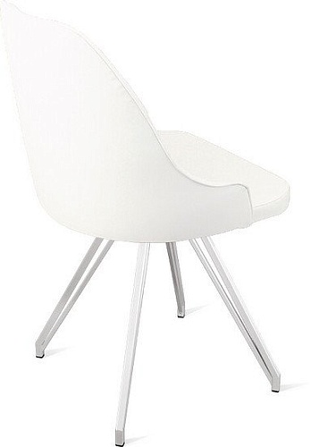 Стул Трия Гранд К4 (белый матовый/микровелюр Wellmart Dark Beige)