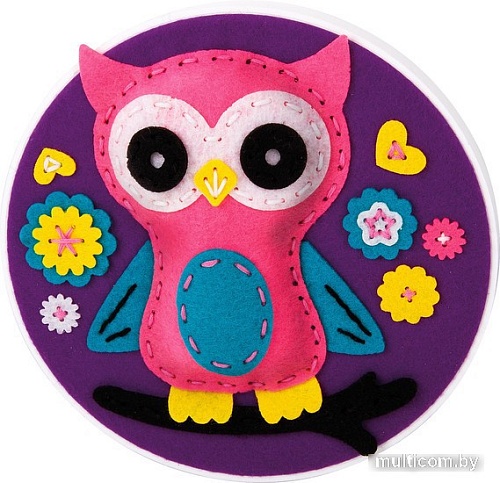 Набор для создания поделок/игрушек Десятое королевство Панно из фетра на пяльцах Совенок 04399