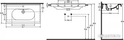 Умывальник Isvea Sentimenti Flat 82 10SM50082SV (белый)