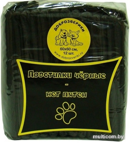 Одноразовая пеленка Доброзверики Classic впитывающие с суперабсорбентом 60x60 (12 шт)