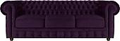Диван Brioli Честер Классик трехместный (микровелюр, В40 фиолетовый)