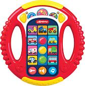 Развивающая игрушка Азбукварик Музыкальный руль. Веселые машинки 3303 (красный)