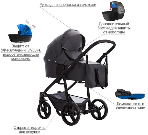 Универсальная коляска BEBETTO Explorer Air Pro (2 в 1, 03/черная рама)