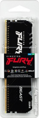 Оперативная память Kingston FURY Beast RGB 16GB DDR4 PC4-24000 KF430C15BB1A/16