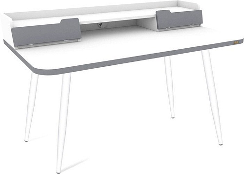 Стол Sheffilton SHT-TU14/TT31 120/65 ЛДСП (белый муар/белый шагрень/серый)