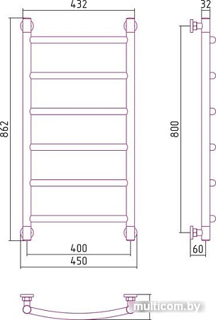 Полотенцесушитель Сунержа Галант+ 800x400 30-0200-8040