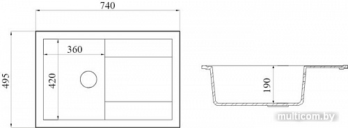 Кухонная мойка FostoGran FG 74-49 (551-дюна)