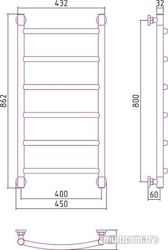 Полотенцесушитель Сунержа Галант+ 800x400 30-0200-8040