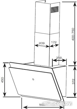 Кухонная вытяжка CENTEK CT-1830-60 (черный)