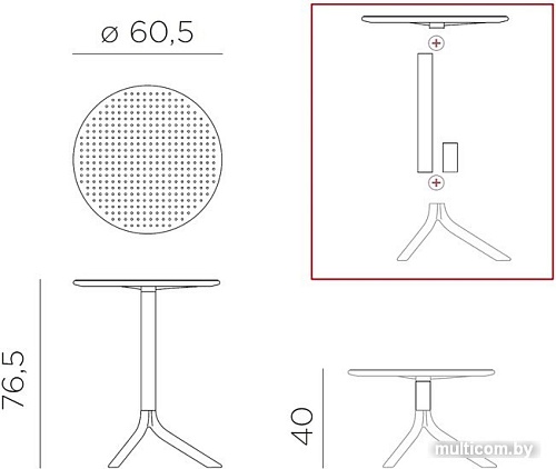 Стол Nardi Step 60.5 4005639000 (небесный)