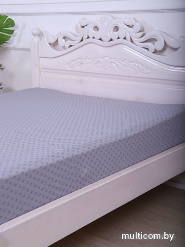 Постельное белье Luxsonia Трикотаж на резинке 180x200 1361 (клетка серый)