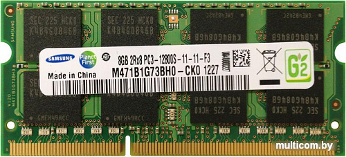 Оперативная память Samsung 8GB DDR3 SODIMM PC3-12800 [M471B1G73BH0-CK0]