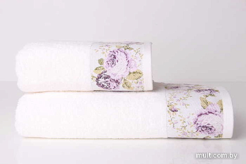 Полотенце Arya Desima 70x140 (белый/лиловый)