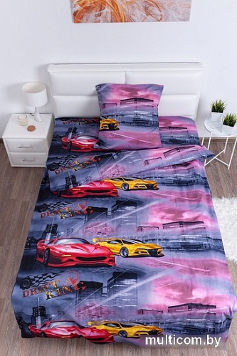 Постельное белье Миланика Дрифт 1.5сп подростковый с наволочкой 70x70 (бязь)