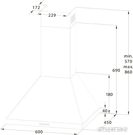 Кухонная вытяжка Midea MH60C217X