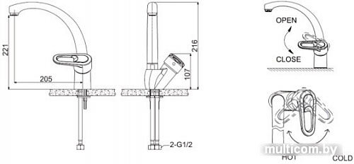 Смеситель Bravat Loop F7124182CP-RUS
