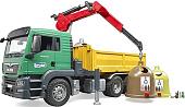 Bruder MAN TGS Truck with 3 glas recycling containers 03753