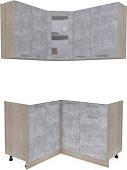 Готовая кухня Интерлиния Мила 12x13 без столешницы (бетон/бетон)