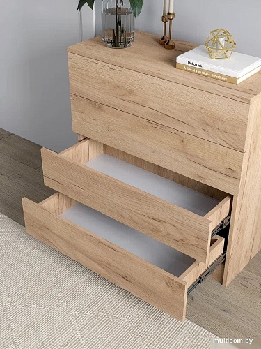 Комод Горизонт Нео 760 4 ящика (дуб золотой крафт)