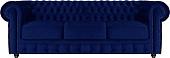 Диван Brioli Честер Классик трехместный (микровелюр, В69 синий)