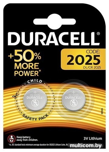 Батарейки DURACELL Lithium DL2025 2BP
