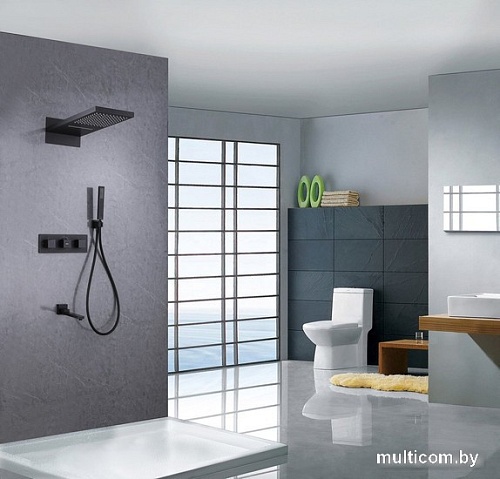 Душевая система Abber Daheim AF8253B (черный матовый)