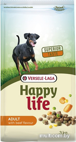 Сухой корм для собак Versele Laga Happy life Adult с говядиной 3 кг