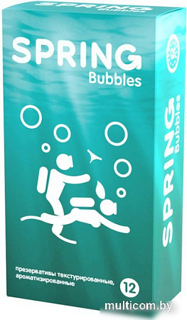 Рельефные презервативы SPRING Bubbles с точечной поверхностью №12
