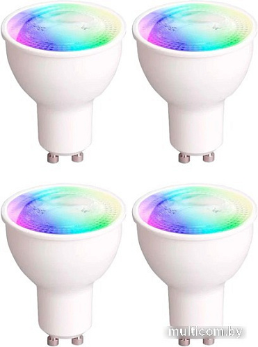 Светодиодная лампочка Yeelight Smart Bulb W1 Multicolor YGYC0120004WTEU GU10 4.5 Вт (4 шт)