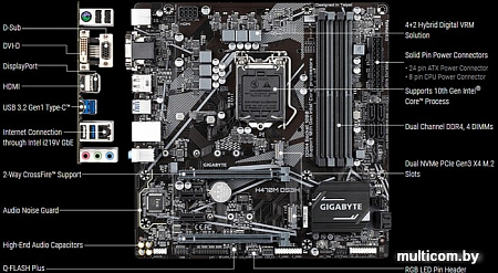 Материнская плата Gigabyte H470M DS3H (rev. 1.0)