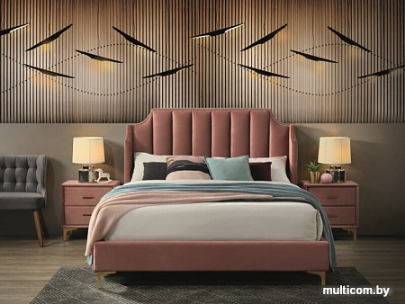 Кровать Signal Monako Velvet 160x200 (розовый)