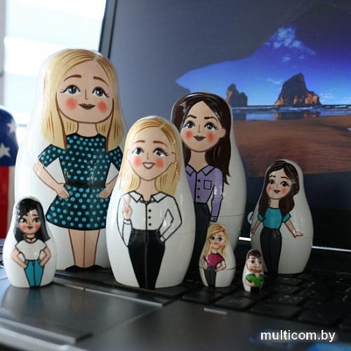 Развивающая игрушка Брестская Матрешка Матрешки - бизнес леди. Набор в офисной тематике (набор 7 шт)