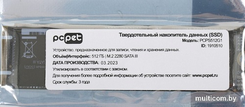 SSD PC Pet 512GB PCPS512G1