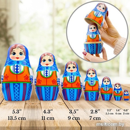 Развивающая игра Брестская Матрешка Девушка в немецком платье Dirndl (набор 7 шт)