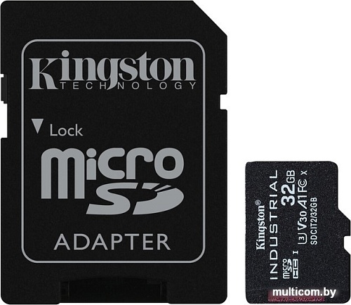 Карта памяти Kingston Industrial microSDHC SDCIT2/32GB 32GB (с адаптером)