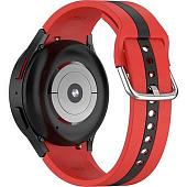 Ремешок Rumi Sport Line силиконовый для Samsung Galaxy Watch4/5 (20 мм, красный/черный)