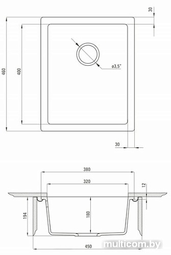 Кухонная мойка Deante Corda ZQA G10B (графитовый металлик)