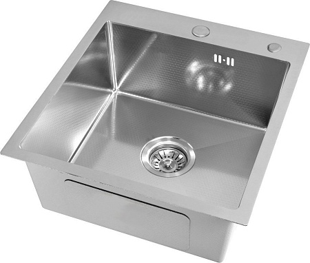 Кухонная мойка Basic CL DS Decor 45x50 (сатин, коландер, дозатор)