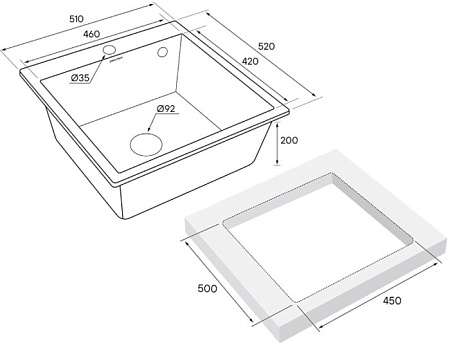 Кухонная мойка Paulmark Praktisch PM105152-WH