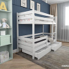 Двухъярусная кровать EcoWood Моритц 2 80х200 с бортиком и ящиками ECO.001.00043.80-200.W